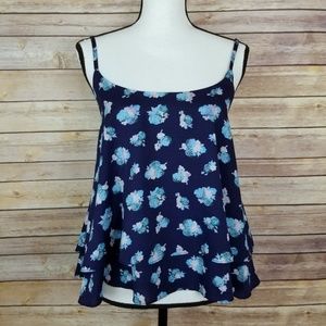 SoulCal & Co Flowy Rose Print Tank Top Size L